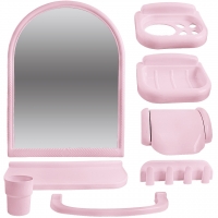 Зеркальный набор для ванной комнаты "Елена МХ" розовый 1/6 код 100853-5