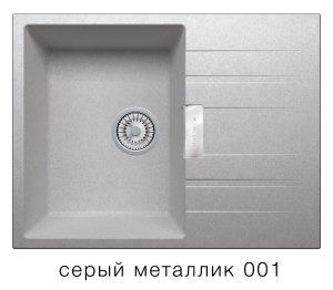 Кварцевая мойка для кухни TOLERO LOFT TL-650 серый металлик код 100440