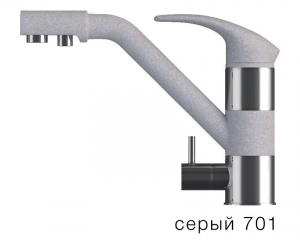 Смеситель для кухни TOLERO Дуо серый с возможностью подключения фильтра для воды код 101123-701