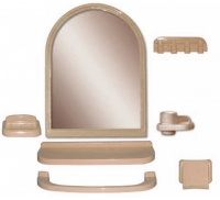 Зеркальный набор для ванной комнаты "Елена МХ" кремовый 1/6 код 100853-6