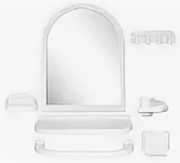Зеркальный набор для ванной комнаты "Елена МХ" белый 1/6 код 100853-4