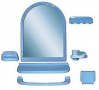Зеркальный набор для ванной комнаты "Елена МХ" голубой 1/6 код 100853-3
