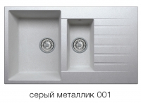   Кварцевая мойка для кухни TOLERO R-118 серый металлик код 100406