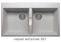 Кварцевая мойка для кухни TOLERO LOFT TL-862 серый металлик код 100472