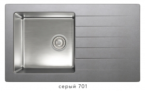 Комбинированная кухонная мойка TOLERO TWIST TTS-860 серая код 101590-701