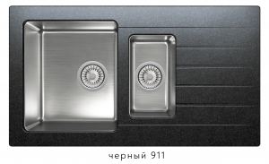 Комбинированная кухонная мойка TOLERO TWIST TTS-890K черная код 101855-911