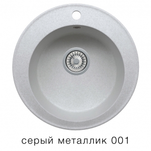 Кварцевая мойка для кухни TOLERO R-108 серый металлик код 100111