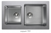 Комбинированная кухонная мойка TOLERO TWIST TTS-840 серая код 101589-701