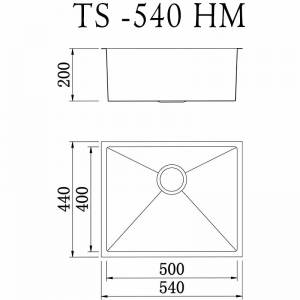 Кухонная мойка из нержавеющей стали TOLERO STEEL TS-540 HM (HandMade) код 101434