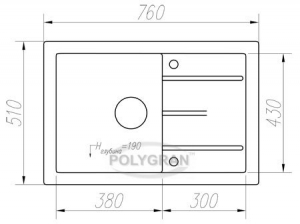 Кварцевая мойка для кухни TOLERO R-112 серый металлик код 100149